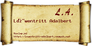 Löwentritt Adalbert névjegykártya
